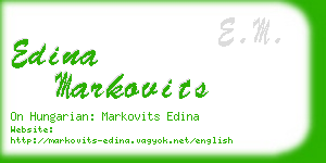 edina markovits business card